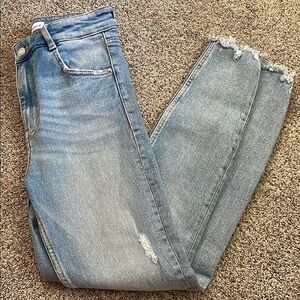 Zara Light Blue Distressed Women Jeans